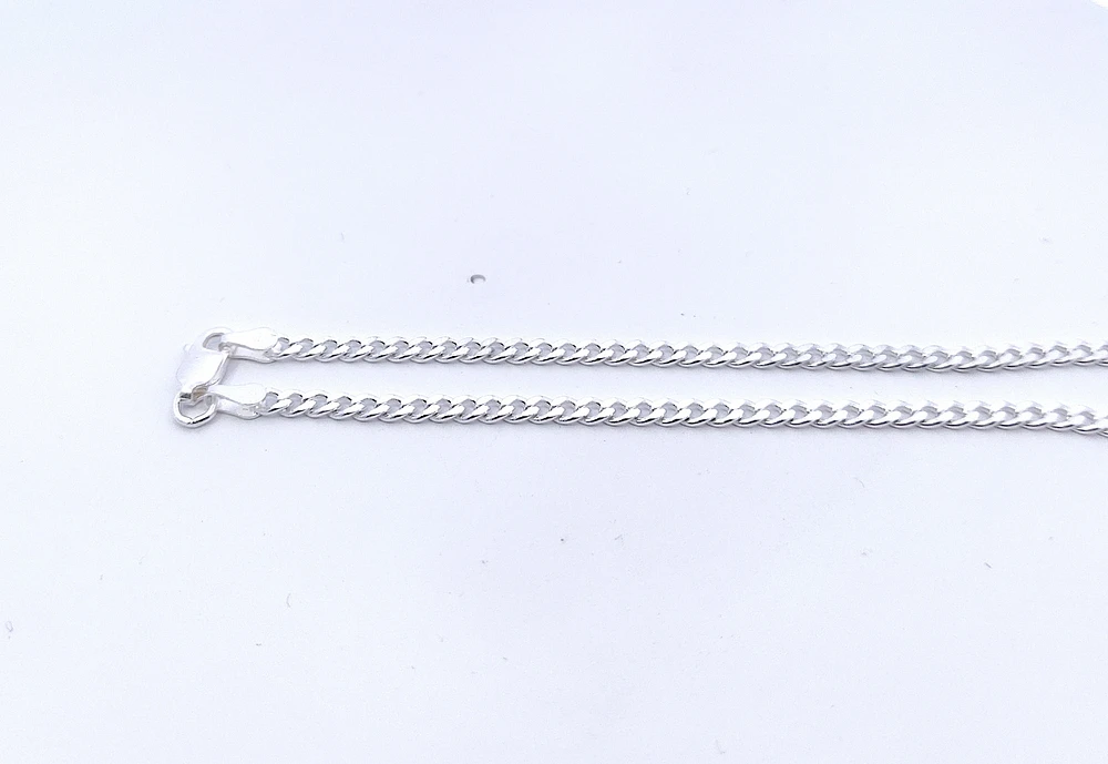 925 Sterling Silver 3mm Curb Chain - 20 Inches