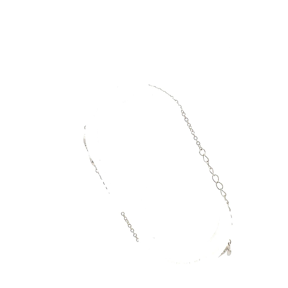 925 Sterling Silver Cubic Zirconia Infinity Link Bracelet  -  6.5-8.5 Inches