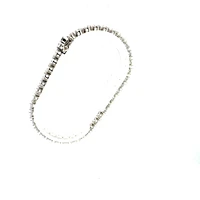 925 Sterling Silver 5MM Cubic Zirconia Tennis Link Bracelet  -  8 Inches