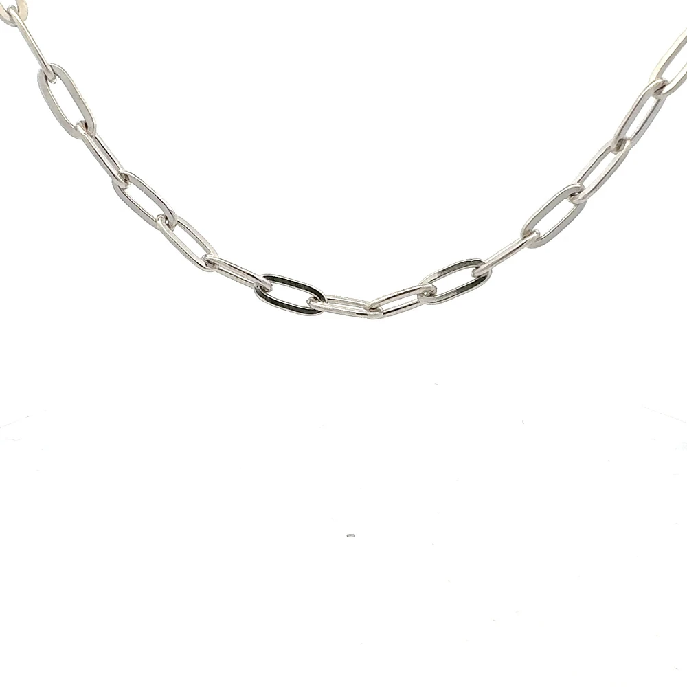 925 Sterling Silver 5.6mm 20" Paperclip Link Chain