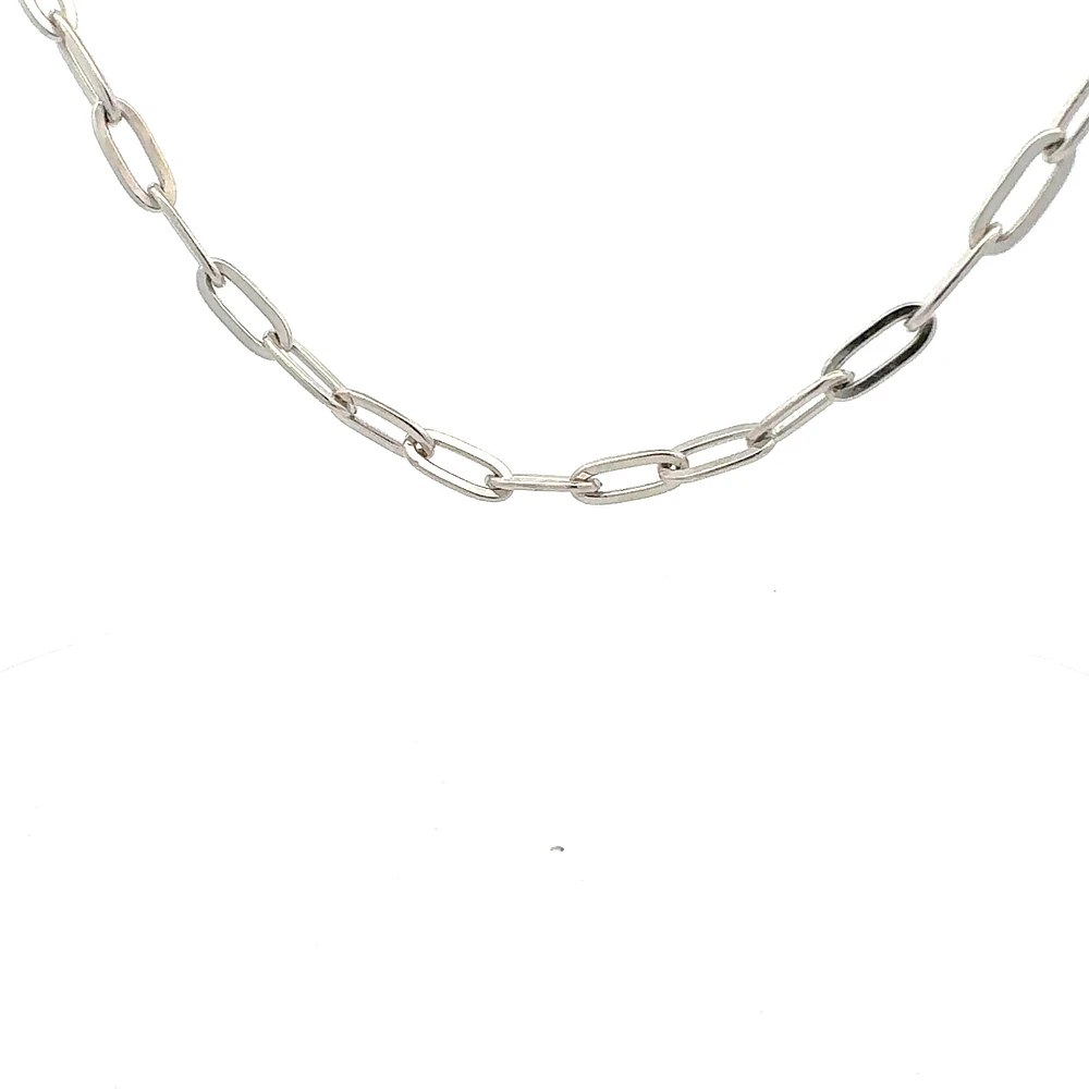 925 Sterling Silver 5.6mm 20" Paperclip Link Chain