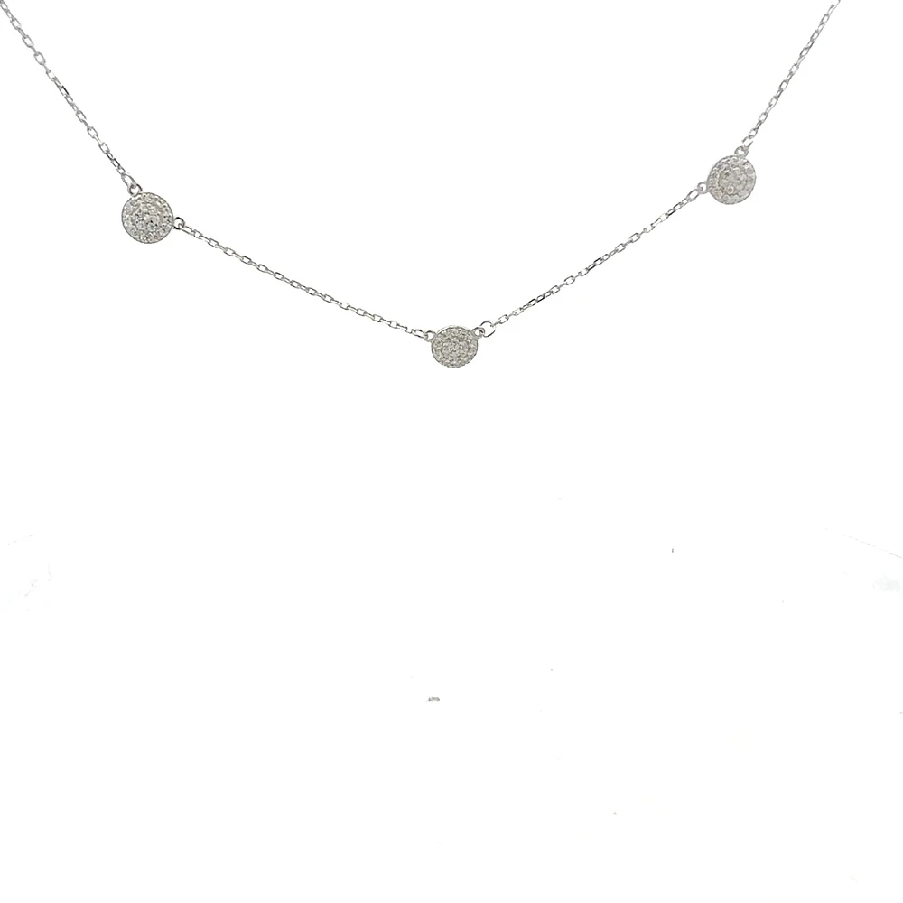 925 Sterling Silver 16-18" Cubic Zirconia Chain