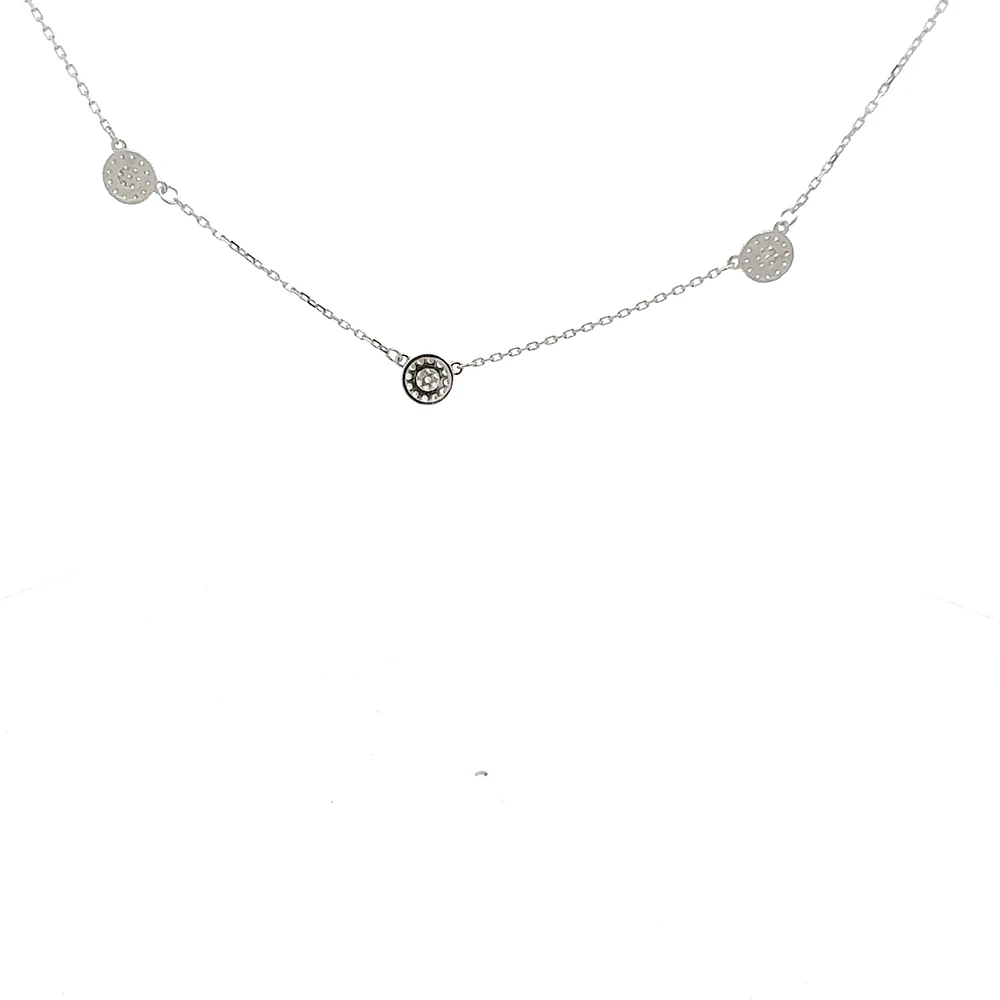 925 Sterling Silver 16-18" Cubic Zirconia Chain