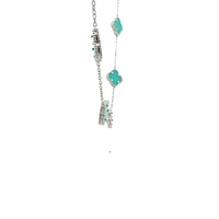 925 Sterling Silver 16-18" Enamel Clover Chain