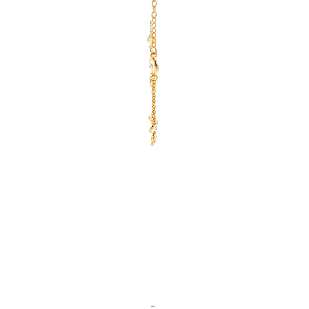 925 Gold Plated Sterling Silver 16-18" Cubic Zirconia Chain