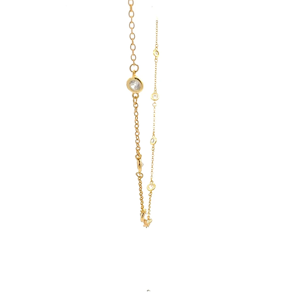 925 Gold Plated Sterling Silver 20-22" Cubic Zirconia Chain