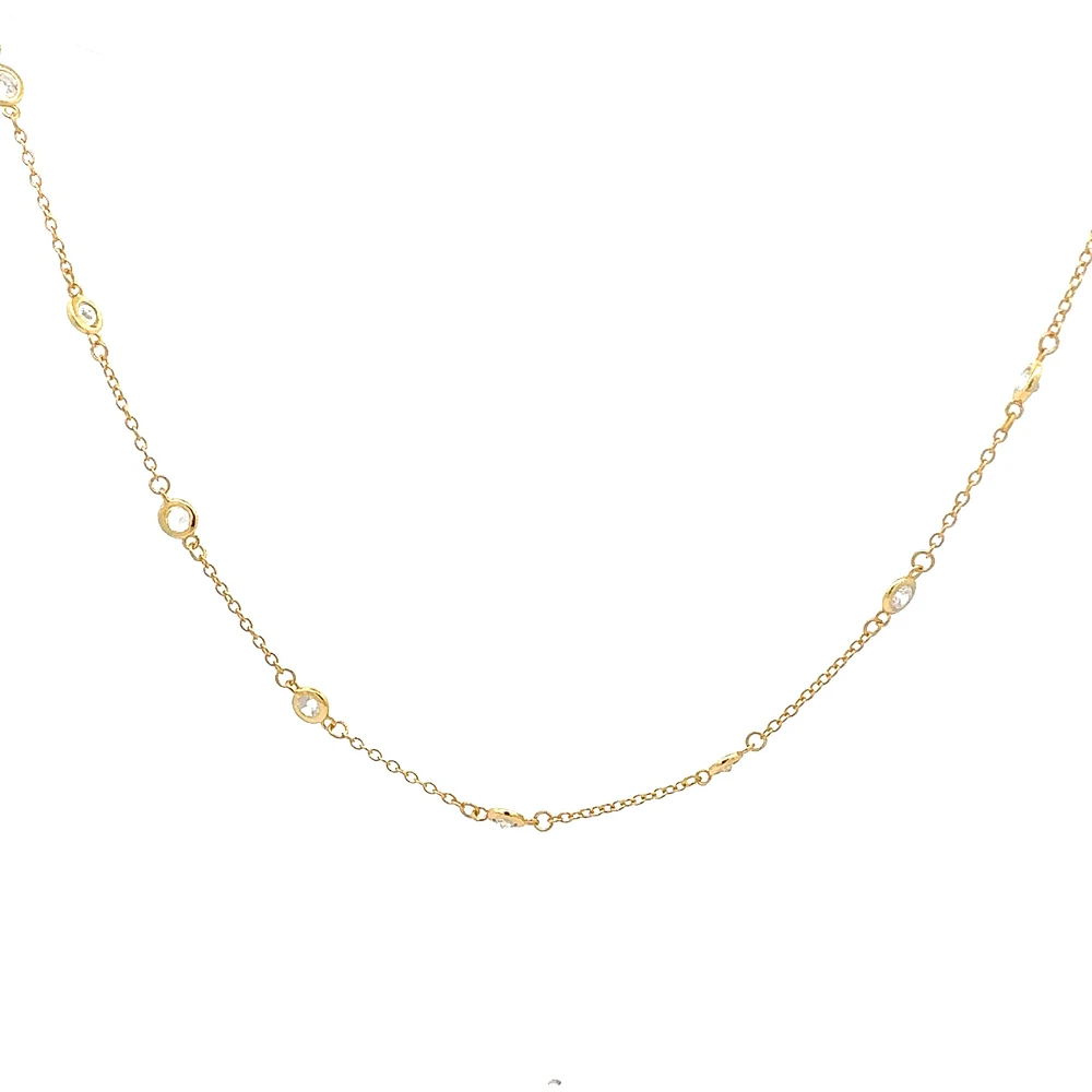 925 Gold Plated Sterling Silver 20-22" Cubic Zirconia Chain