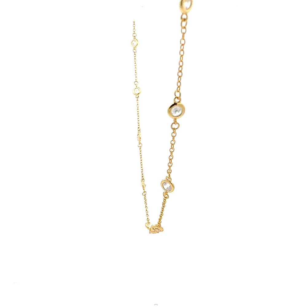 925 Gold Plated Sterling Silver 20-22" Cubic Zirconia Chain