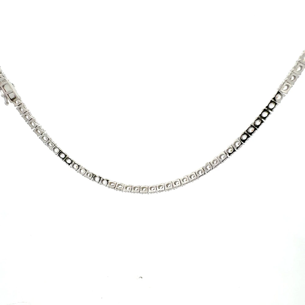 925 Sterling Silver 16" 3mm Cubic Zirconia Chain