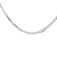 925 Sterling Silver 20" 4mm Cubic Zirconia Chain
