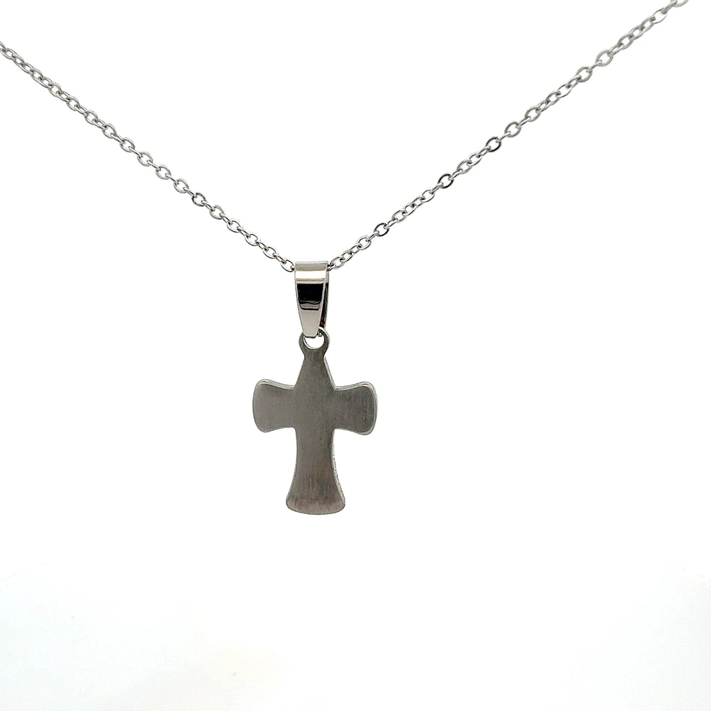 Stainless Steel 23X15mm Cross Pendant - 18"
