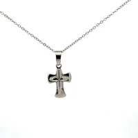 Stainless Steel 23X15mm Cross Pendant - 18"