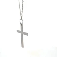 Stainless Steel 40X25mm Cross Pendant - 18"