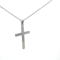Stainless Steel 40X25mm Cross Pendant - 18"