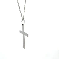 Stainless Steel 40X25mm Cross Pendant - 18"