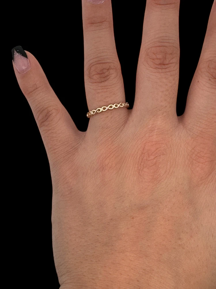10K White or Yellow Gold Infinity Ring - /