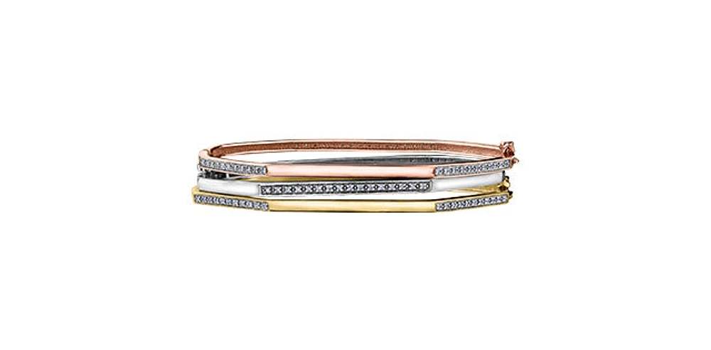 10K Yellow Gold 0.20 cttw Diamond Bangle
