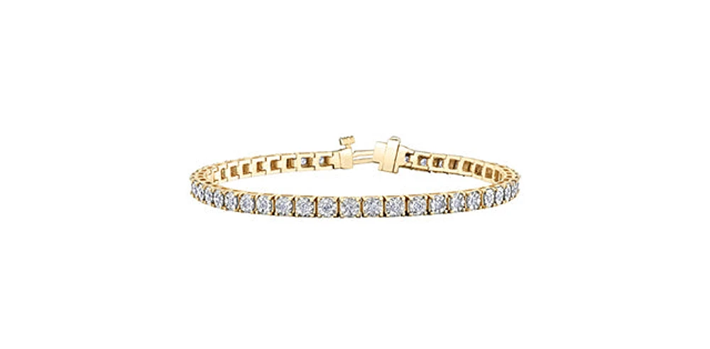 10K Yellow and White Gold 2.00cttw Diamond Tennis Bracelet