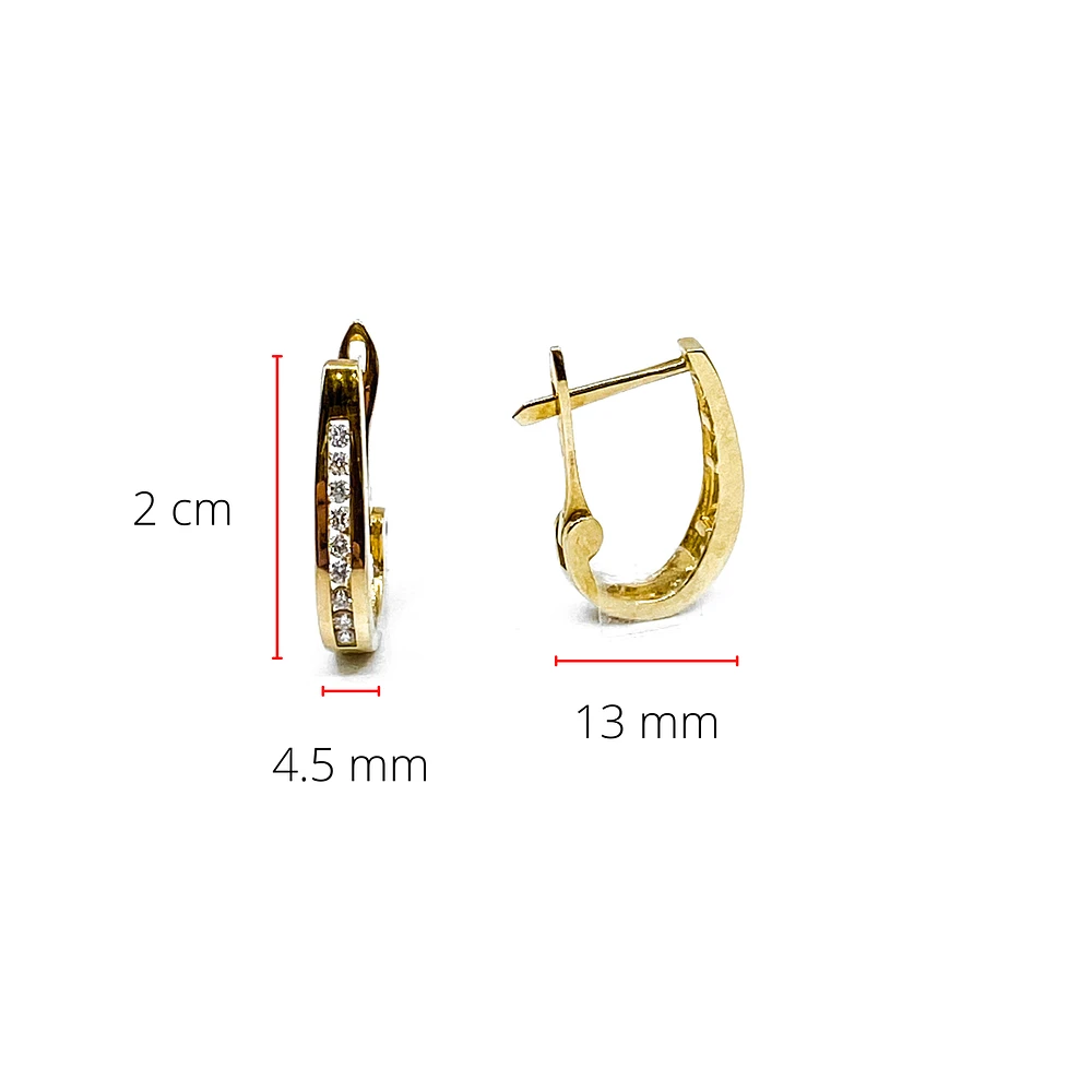 10K Yellow Gold 1.00 cttw Diamond Hoop Earrings