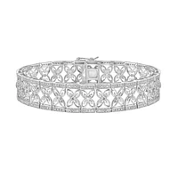 14K Gold Diamond Bracelet with floral pattern
