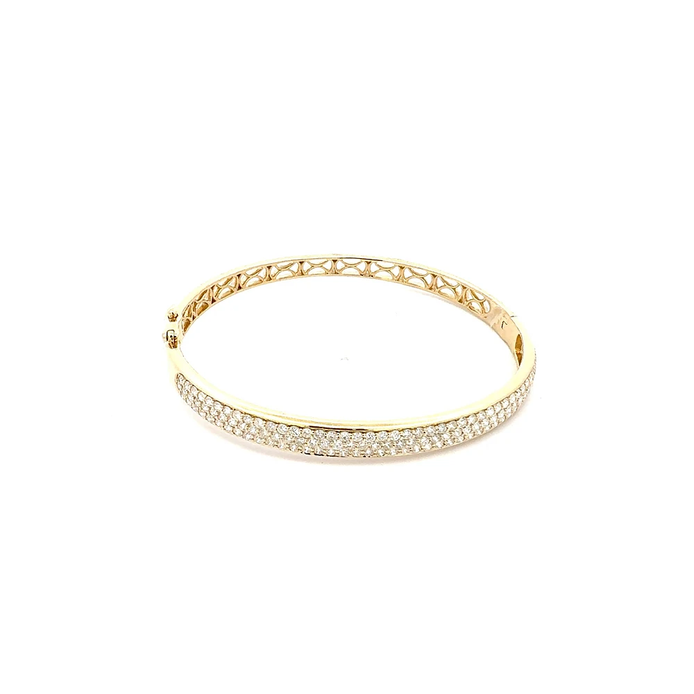 10K Yellow Gold 2.55cttw Diamond Bangle