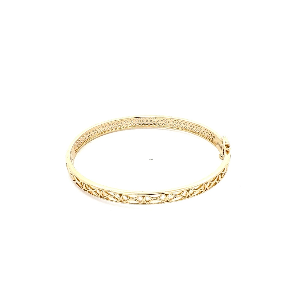 10K Yellow Gold 2.55cttw Diamond Bangle