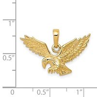 14K Yellow Gold Polished Eagle Landing Charm - 26mm x 22mm