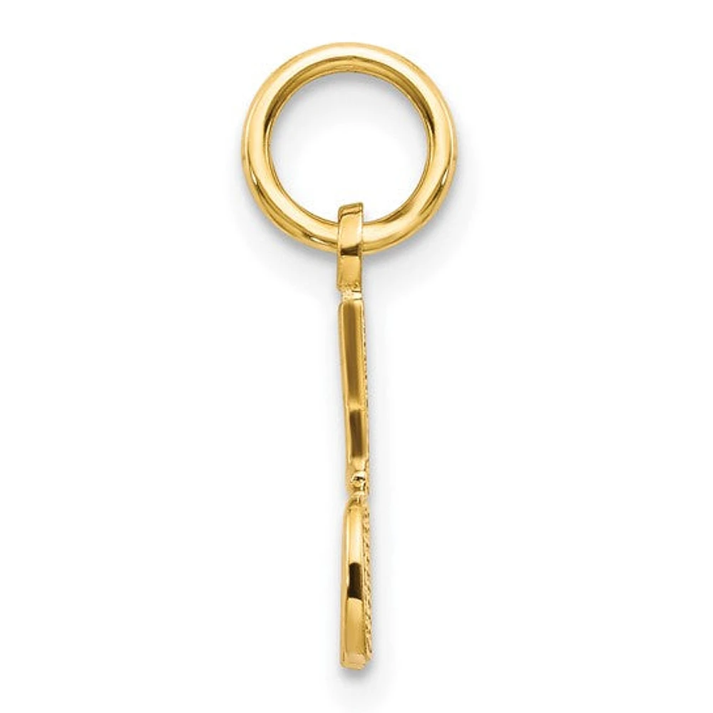 14K Yellow Gold Polished "#1 DAD" Charm - 17mm x 13mm