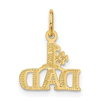 14K Yellow Gold Polished "#1 DAD" Charm - 17mm x 13mm