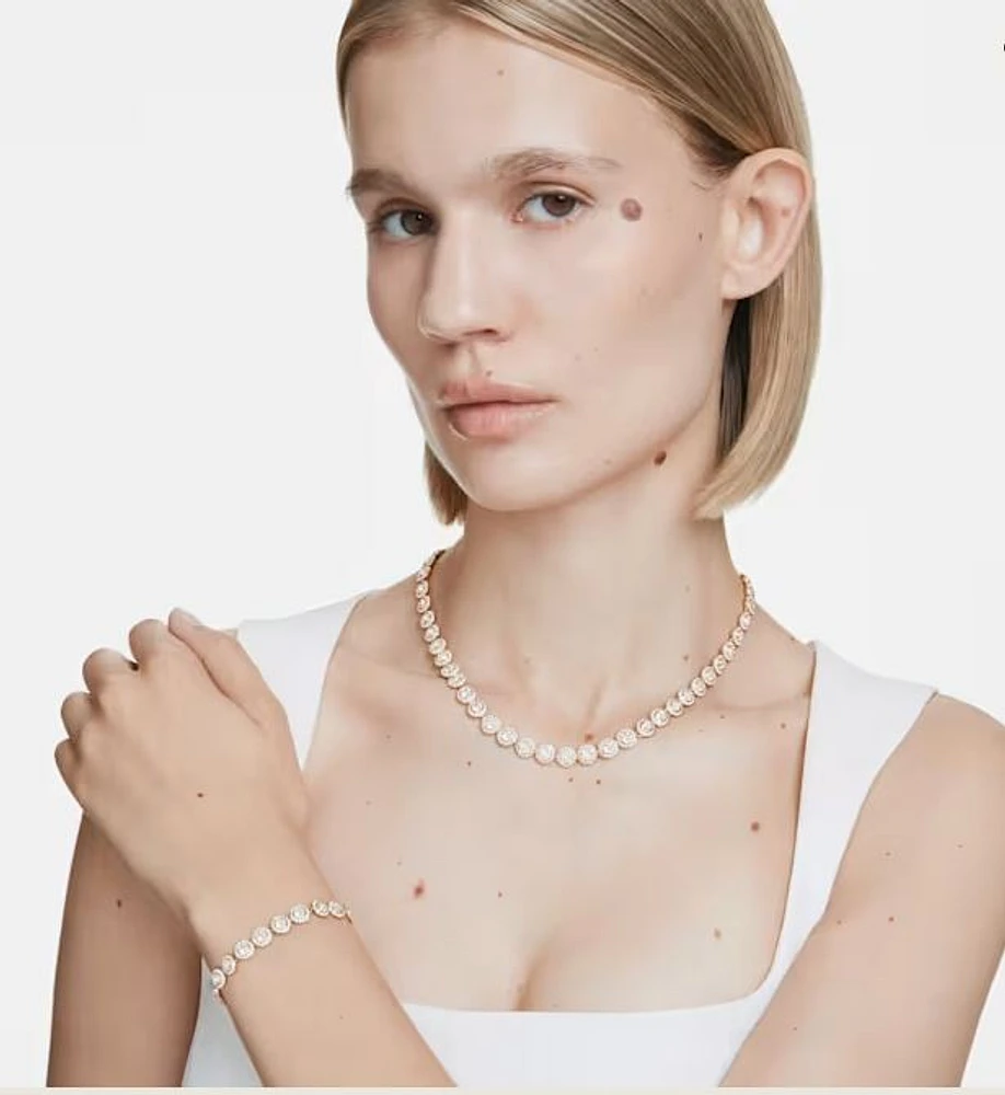 Swarovski - Una Angelic set Round cut, White, Gold-tone plated - 5720506