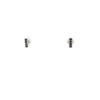 14K White Gold Blue Sapphire Earrings