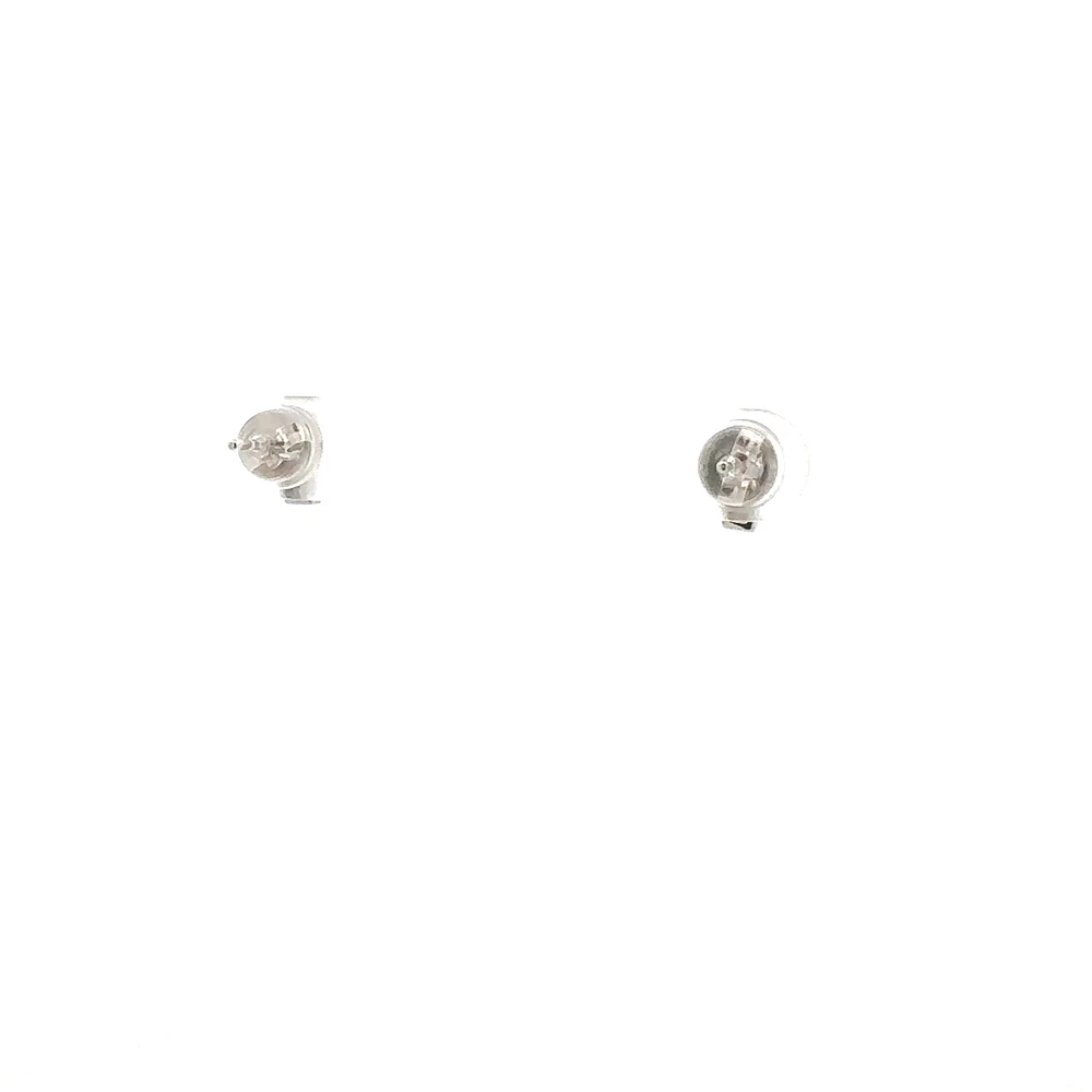 14K White Gold Blue Sapphire Earrings