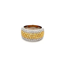 18K White Gold 1.56 cttw Natural Yellow and White Diamond Band