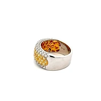 18K White Gold 1.56 cttw Natural Yellow and White Diamond Band