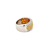 18K White Gold 1.56 cttw Natural Yellow and White Diamond Band