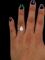 14K Gold Lab Grown Oval Diamond Engagement Ring - 4 /