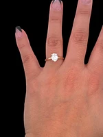 14K Yellow Gold 1.00cttw Lab Grown Oval Diamond Engagement Ring - /