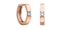 10K Gold 0.05 cttw Diamond Hoop Earrings - Yellow Gold