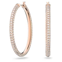 Swarovski Stone Hoop Pierced Earrings, Pink, Rose-Gold Tone Plated 5383938