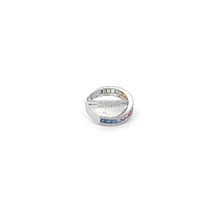 14K White Gold 1.70 cttw Multicoloured Sapphire and White Diamond Ring - 5