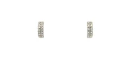 10K White Gold 0.75cttw Diamond Double Band Hoops - 12mm