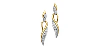 10K Yellow Gold 0.05cttw Diamond Dangle Earrings