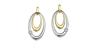 10K Yellow & White Gold 0.08cttw Canadian Diamond Earrings