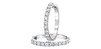 10K White Gold 3.00cttw Diamond Hoop Earrings
