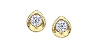 10K Yellow Gold 0.15 cttw Round Brilliant Cut Canadian Diamond Earrings