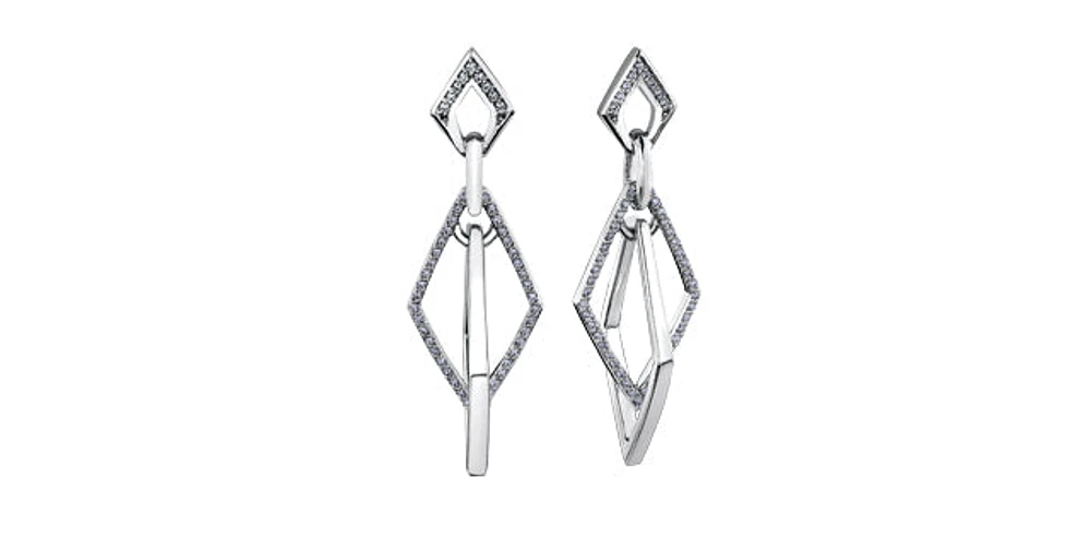 10K White Gold 0.25cttw Diamond Earrings