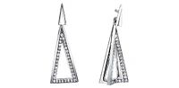 10K White Gold 0.20cttw Diamond Dangle Earrings