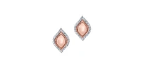 10K White & Rose Gold 0.13cttw Diamond Stud Earrings