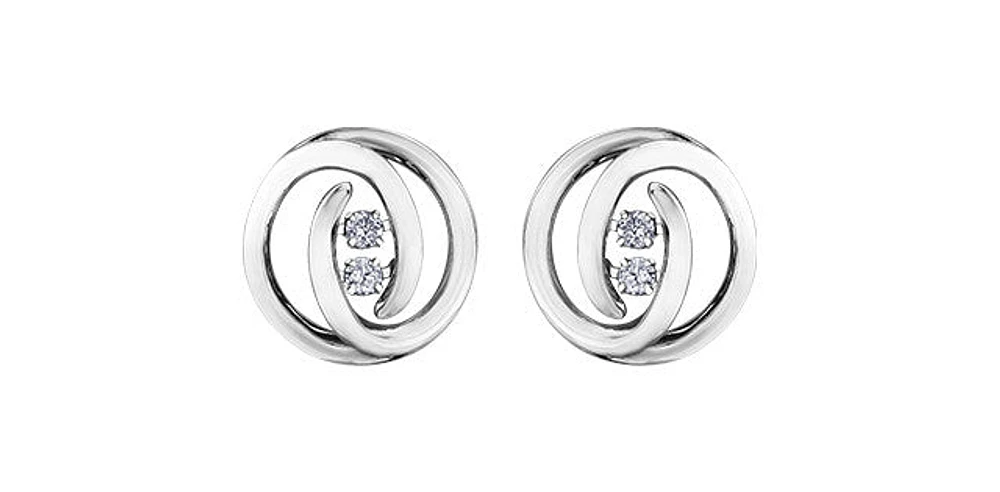 10K White Gold 0.20cttw Diamond Earrings