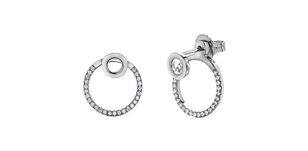 10K White Gold 0.13cttw Diamond Earrings